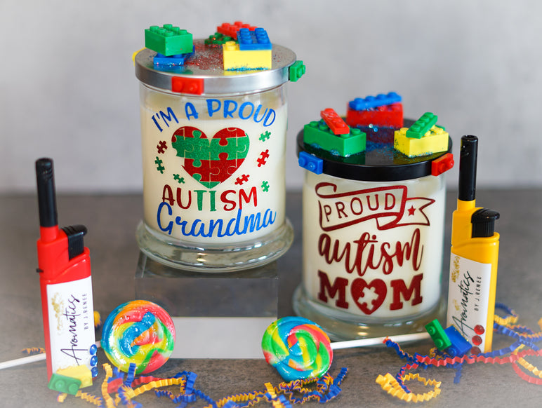 Autism Awareness Month Candle